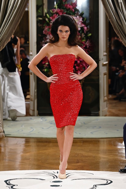 Kendall Jenner walks the runway during the Schiaparelli Womenswear Spring/Summer 2024 show. 