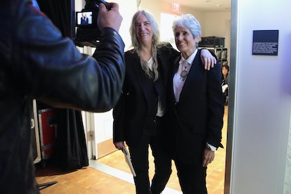 Patti Smith and Joan Baez in 2017.