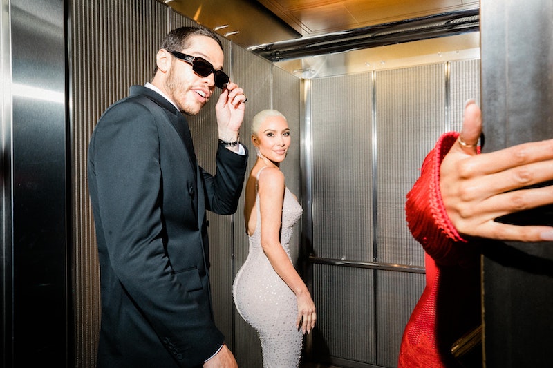 NEW YORK, NEW YORK - MAY 02: (L-R) Pete Davidson and Kim Kardashian attend the 2022 Met Gala Celebra...