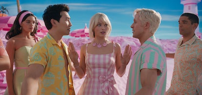 Simu Liu, Margot Robbie, and Ryan Gosling in 'Barbie'