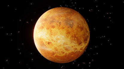 Illustration of Venus with visible atmosphere. Libra and taurus are ruled by Venus.