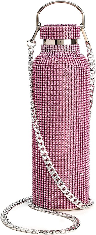 Paris Hilton Diamond Bling Water Bottle With Lid And Removable Carrying Strap